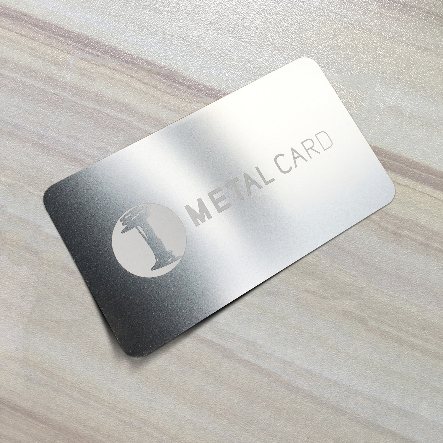 Stainless steel laser engraved business card